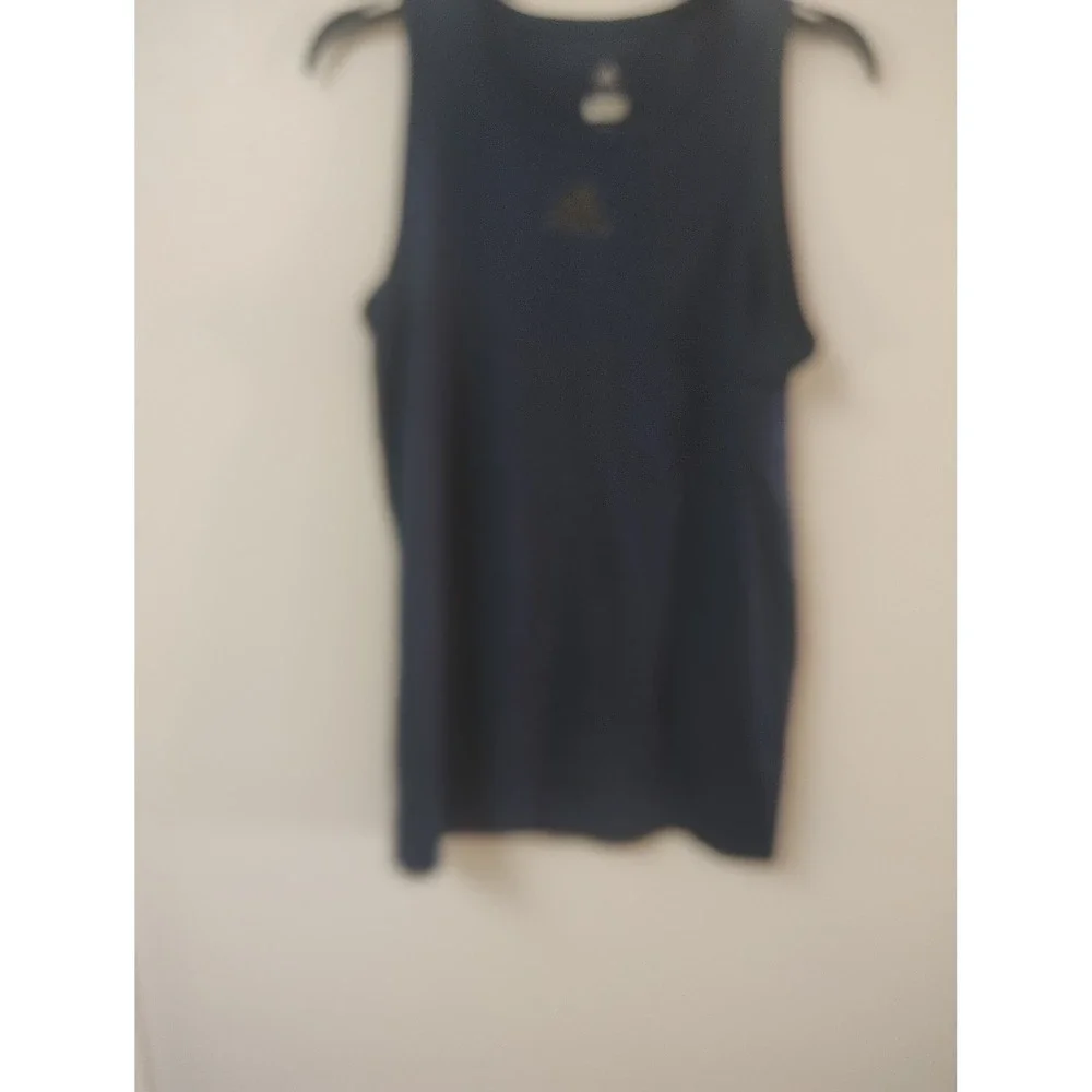Adidas Mens Navy Blue Sleeveless Athletic Training Tank Top‎ Logo Shirt Size M